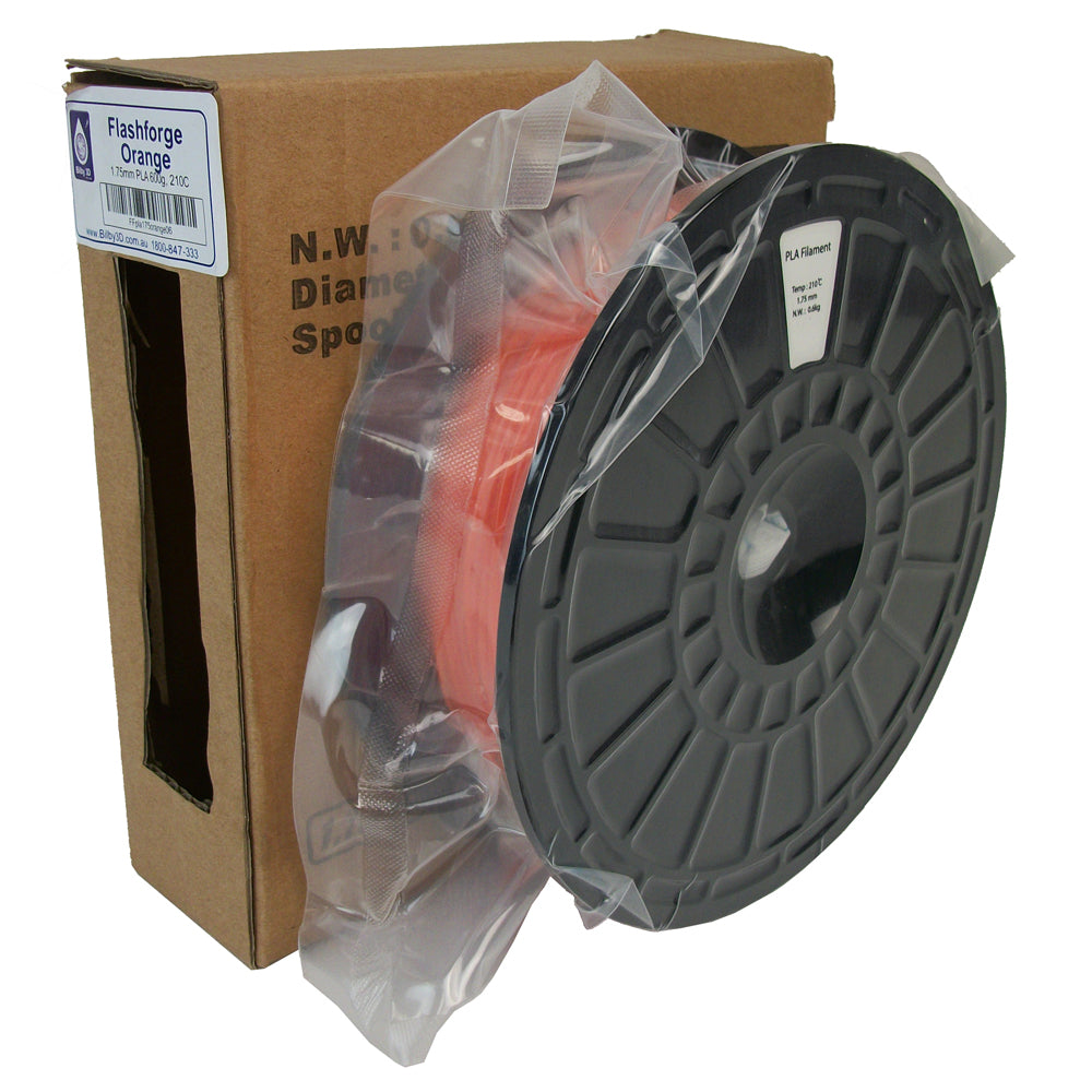 PLA Filament - 1.75mm - Orange - 600g Spool - FlashForge Compatible