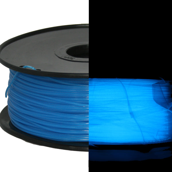 PLA Filament - 1.75mm - Glow in the Dark Blue - 1kg Spool
