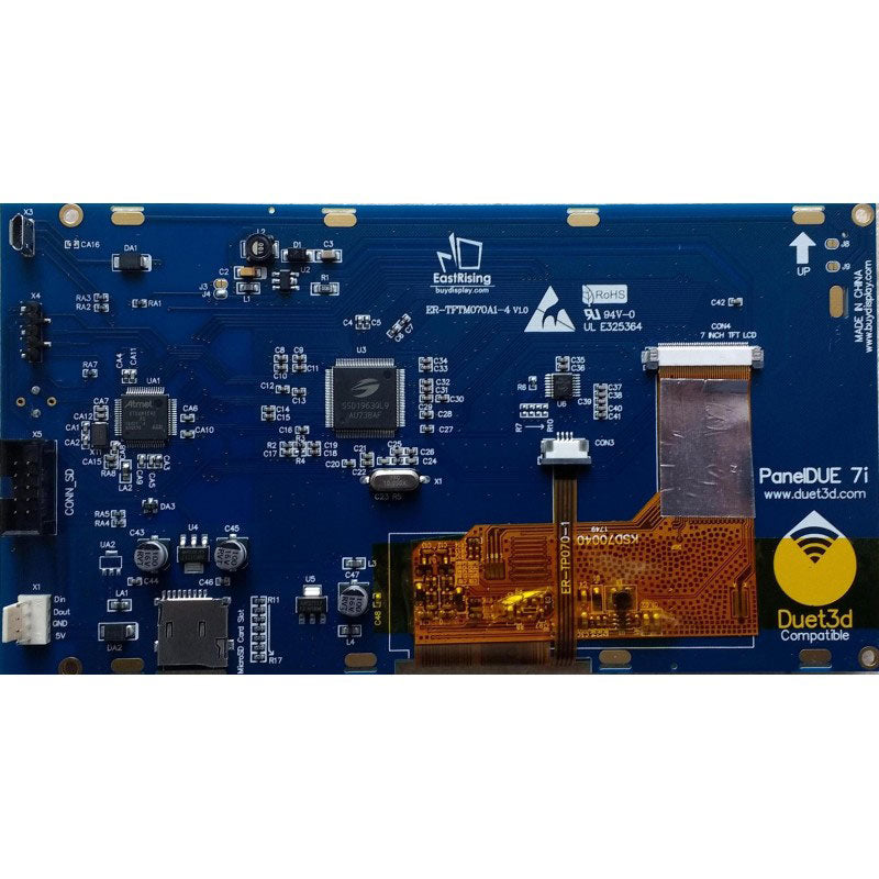 Integrated PanelDue 7 inch colour touch screen for Duet3D