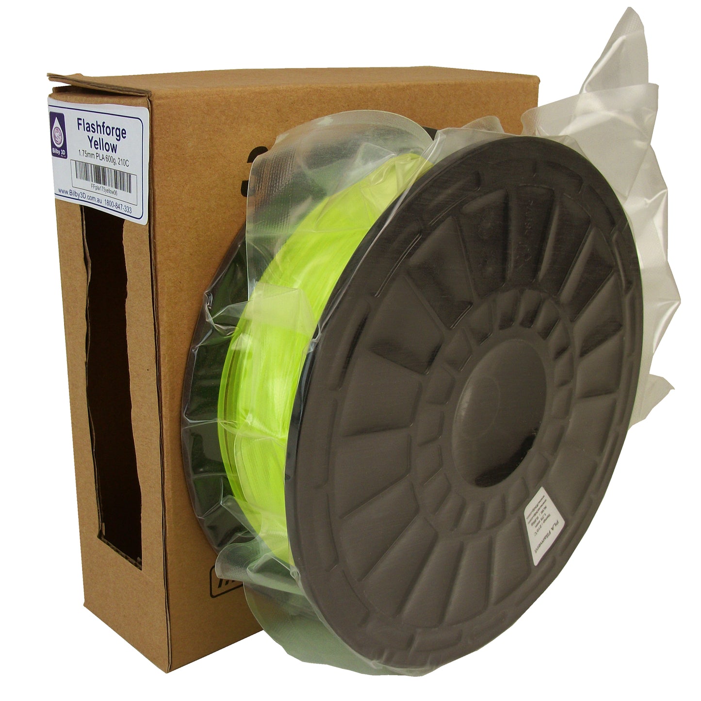 PLA Filament - 1.75mm - Yellow - 600g Spool - FlashForge Compatible