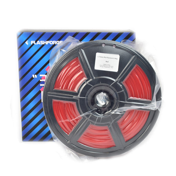 PLA Filament - 1.75mm - Red - 600g Spool - FlashForge Compatible