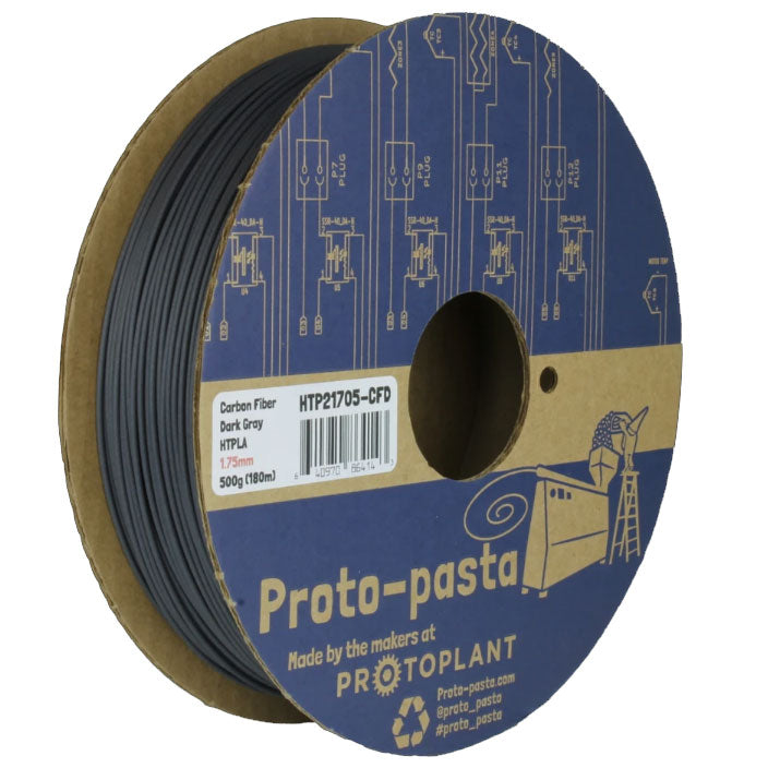 High Temp Resistant PLA + Dark Grey Carbon Fibre - 1.75mm - 500g Spool